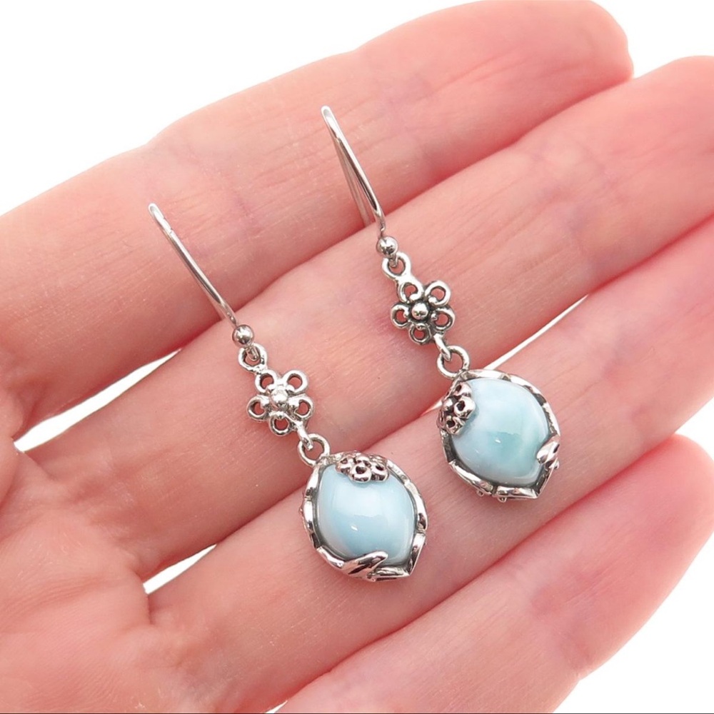 Larimar Sterling Earrings